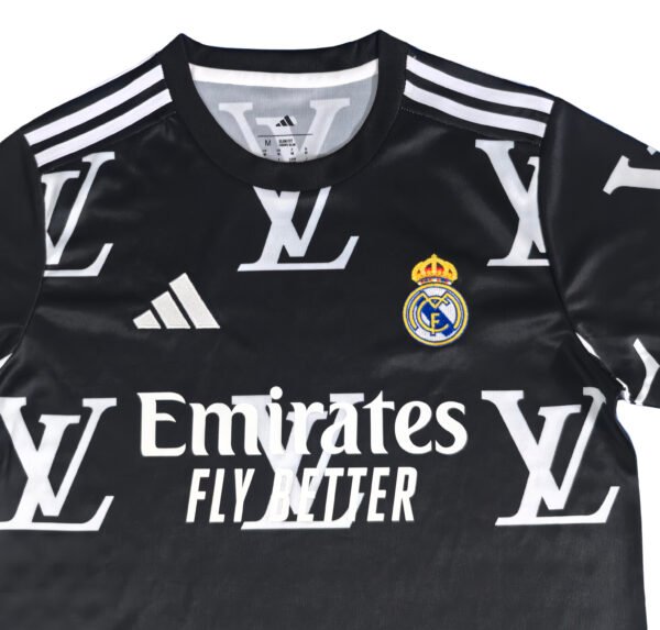 25/26 Real Madrid LV collab Black soccer jersey