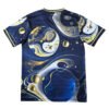 Dynamic Lisbon Soccer Jersey for 25/26 Training Sessions High-quality Lisbon training soccer jersey with abstract blue, white, and gold design for optimal pe.