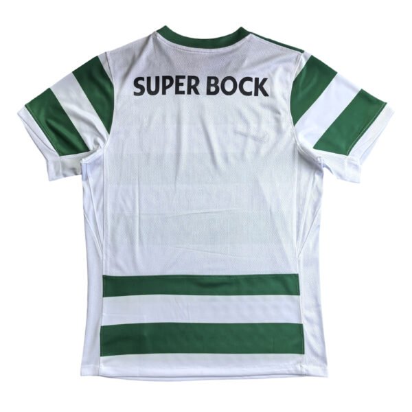 Super Bock Pisa Home Soccer Jersey Pisa home soccer jersey with green and white design, featuring "Super Bock" sponsor logo.