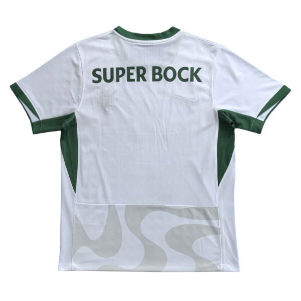 Pisa 25/26 home soccer jersey with Super Bock sponsor logo, white and green design.