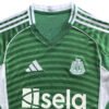 Manchester United third soccer jersey for 2025/26 season, green and white design.