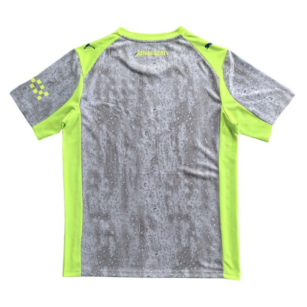 Training Soccer Jersey 25/26 Lisbon Youth soccer training jersey with water-resistant fabric, vibrant yellow and gray design.