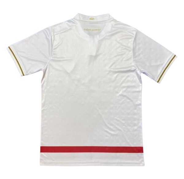 Manchester United third soccer jersey for 2025/26 season, white with red accents.