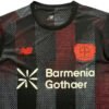 Pisa 25/26 Home Soccer Jersey Pisa 25/26 home soccer jersey with black and red design, featuring Barmenia and Leverkusen logos. Pe.