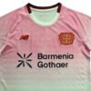Pisa 25/26 Home Soccer Jersey Pisa 25/26 home jersey featuring pink and white design with club logo and sponsor Barmenia Gothaer.