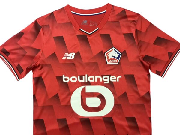 25/26 Pisa Home Soccer Jersey Pisa 2025/26 home soccer jersey with red and black geometric design for optimal team performance.