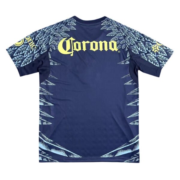 Manchester United 2025/26 Third Soccer Jersey Manchester United third jersey with Corona sponsorship, blue with floral design accents.