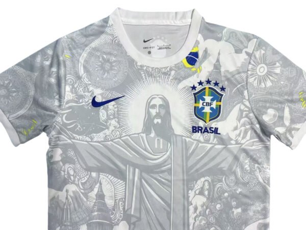 2025 Brazil Jesus Edition in Grey and White Jersey