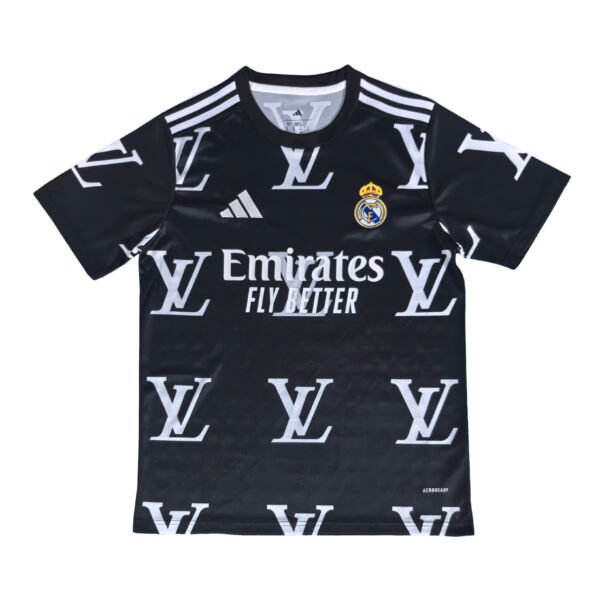 25/26 Real Madrid LV collab Black soccer jersey