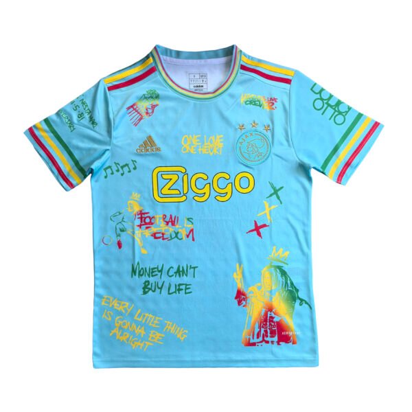 25/26 Ajax Bob Marley Sky Blue soccer Jersey