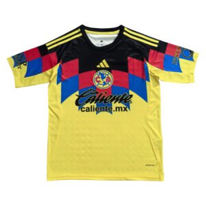 Manchester United third soccer jersey 2025/26 with vibrant yellow, black, red, and blue design.