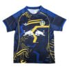 Youth Lisbon training soccer jersey with team logo and vibrant blue and yellow design.