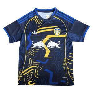 Youth Lisbon training soccer jersey with team logo and vibrant blue and yellow design.