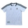 Pisa 25/26 home soccer jersey with pinstripes and team logos.
