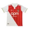 Manchester United third jersey 2025/26, red and white, with club crest and sponsor logo.