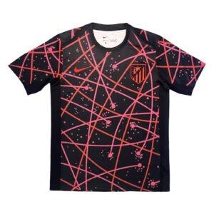 High-performance Lisbon training soccer jersey with dynamic pink and black design, perfect for athle.