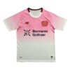 Official Pisa 25/26 home jersey for soccer fans and players. Features pink and white design with tea.