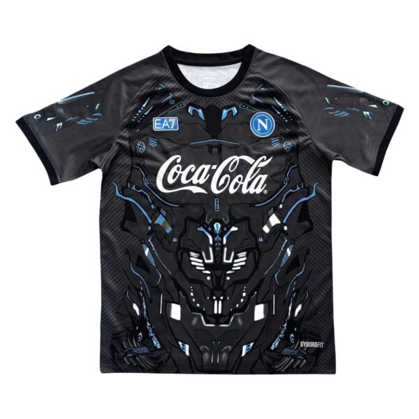 Manchester United third soccer jersey for 2025/26 season with black and blue design.