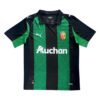High-quality Pisa 25/26 home soccer jersey with green and black stripes, featuring the RC Lens logo.