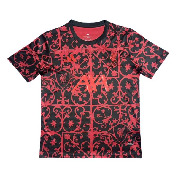 Pisa 25/26 home soccer jersey with intricate red and black design.