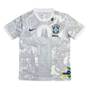 2025 Brazil Jesus Edition in Grey and White Jersey