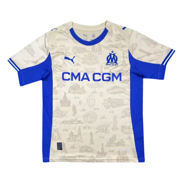 Lisbon 2025/26 soccer training jersey with Marseille logo and blue accents.
