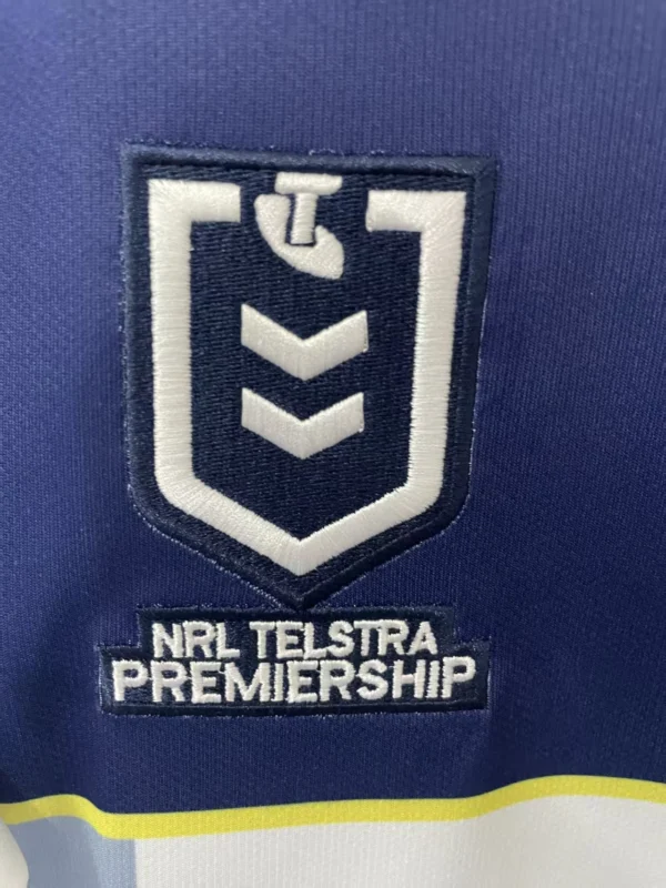 NRL Telstra Premiership Team Logo NRL Telstra Premiership emblem embroidered on sports jersey.