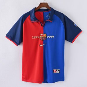 1587bc (115) Retro 1899-1999 Barcelona Centenary Edition Home Jersey