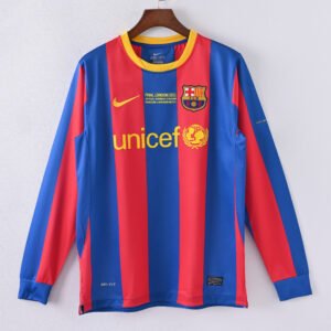 1587bc (137) Retro Long Sleeve 2010-2011 Barcelona Home Jersey