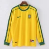 1587bc (177) Retro Long Sleeve 1998 Brazil Home Jersey