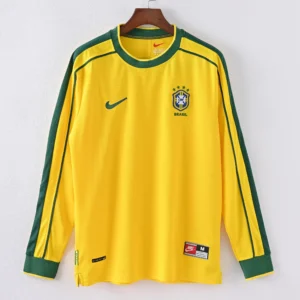 Retro Long Sleeve 1998 Brazil Home Jersey