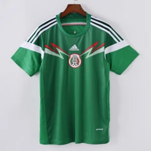 1587bc (247) Retro 2014 World Cup Mexico Home Jersey