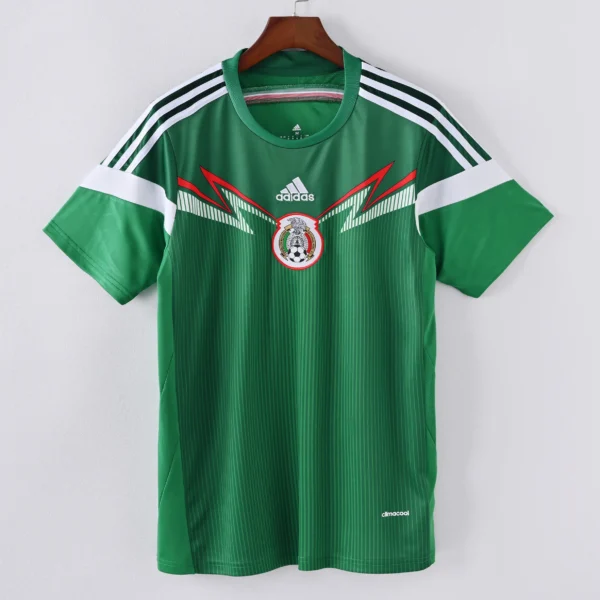 1587bc (247) Retro 2014 World Cup Mexico Home Jersey