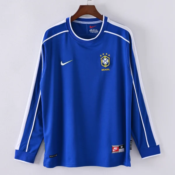 Retro Long Sleeve 1998 Brazil Away Jersey