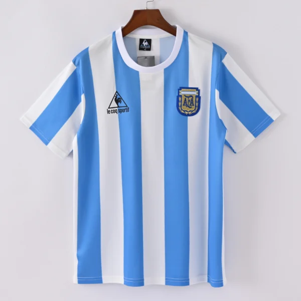 1587bc (304) Retro 1986 World Cup Argentina Home Jersey