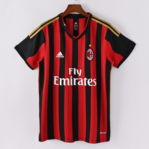 1587bc (326) Retro 2013-2014 AC Milan Home Jersey