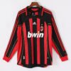 1587bc (493) Retro Long Sleeve 2006-2007 AC Milan Home Jersey