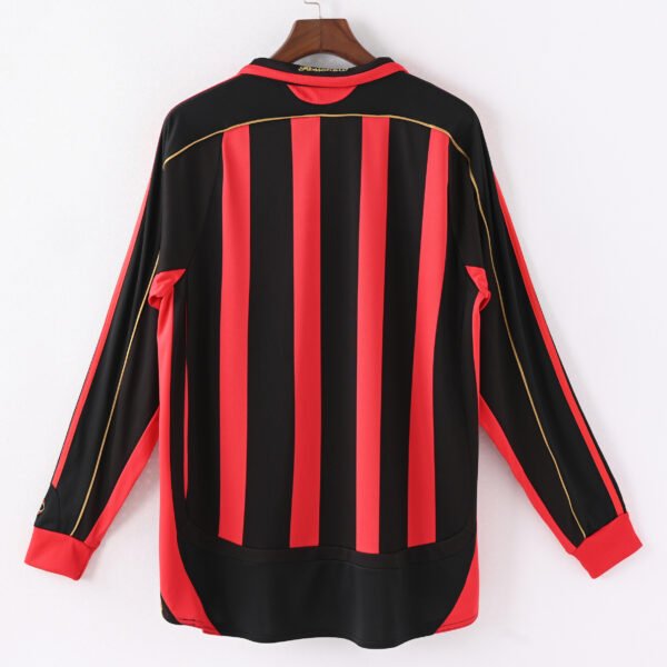 1587bc (494) Retro Long Sleeve 2006-2007 AC Milan Home Jersey