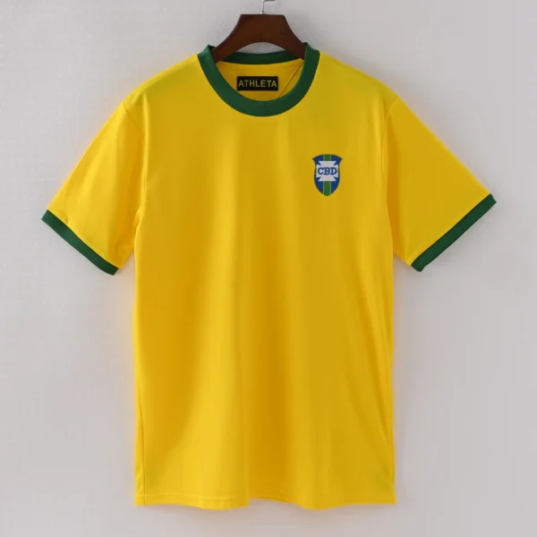 1587bc (508) Retro 1970 Brazil Home Jersey