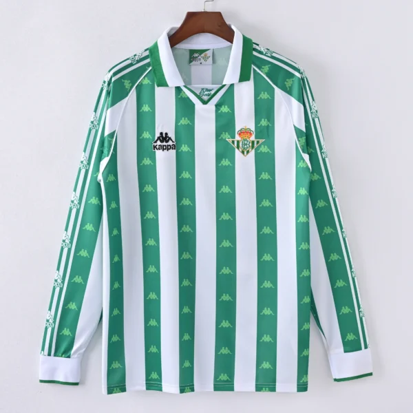 1587bc (54) Retro Long Sleeve 1995-1997 Real Betis Home Jersey