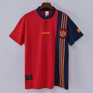 1587bc (600) Retro 1996 Spain Home Jersey
