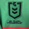 NRL Telstra Premiership Logo on Sports Jersey NRL Telstra Premiership logo embroidered on a sports jersey for rugby fans and teams.