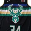 NBA Milwaukee Bucks Antetokounmpo #34 Black jersey
