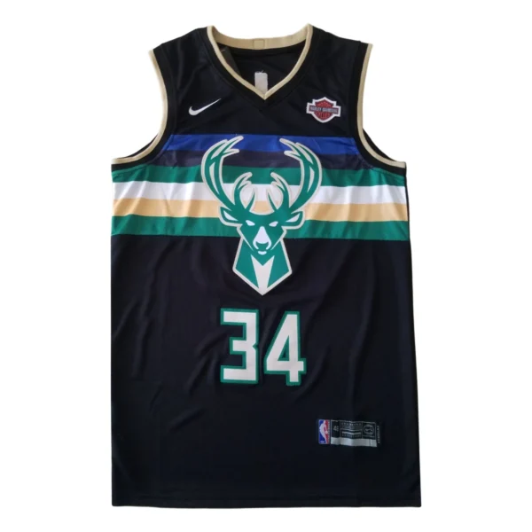 NBA Milwaukee Bucks Antetokounmpo #34 Black jersey
