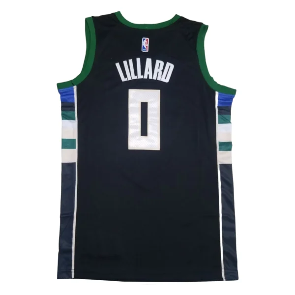 NBA Milwaukee Bucks Lillard #0 Black jersey