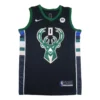 NBA Milwaukee Bucks Lillard #0 Black jersey