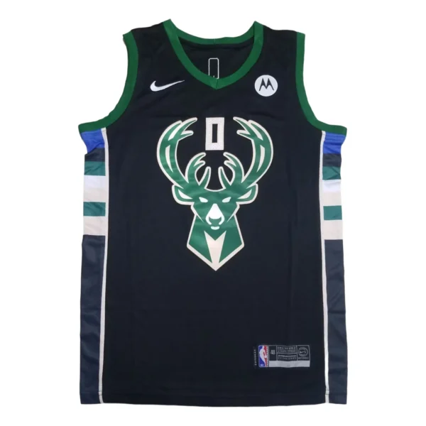 NBA Milwaukee Bucks Lillard #0 Black jersey