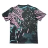 Sporty Abstract Graphic T-Shirt for Activewear and Casual Style Modern abstract graphic t-shirt for sports, gym, and casual wear, featuring vibrant colors and dynam.