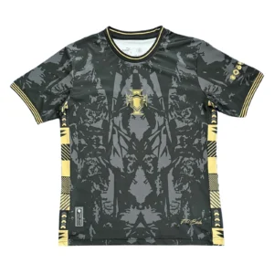Sports T-Shirt with Modern Graphic Design Modern black and yellow graphic sports t-shirt for activewear and training.