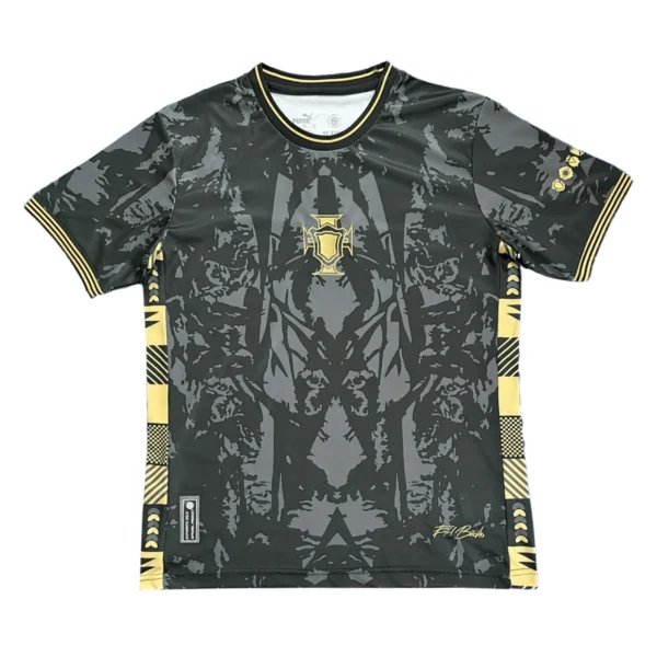 Sports T-Shirt with Modern Graphic Design Modern black and yellow graphic sports t-shirt for activewear and training.